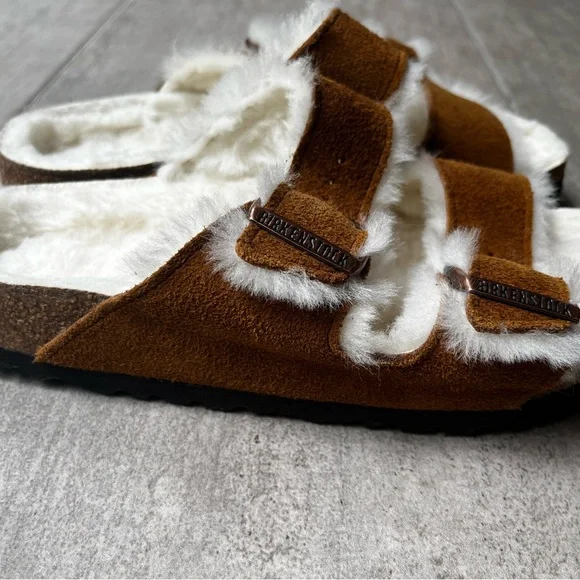Birkenstock Arizona Shearling Slide Sandal - Women's NWOT Size 38 - Picture 3 of 6